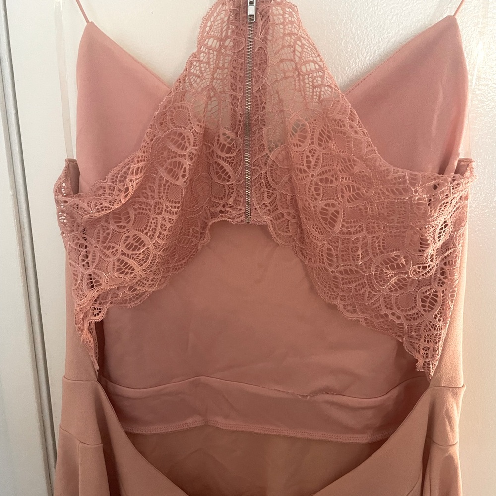 LIKE NEW SKY PLUS ROSE COLOR DRESS WITH LACE BACKING SIZE XXL